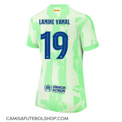 Camisa de time de futebol Barcelona Lamine Yamal #19 Replicas 3º Equipamento Feminina 2024-25 Manga Curta